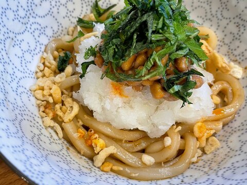 焼肉ダレで簡単！カリカリ納豆おろしうどん